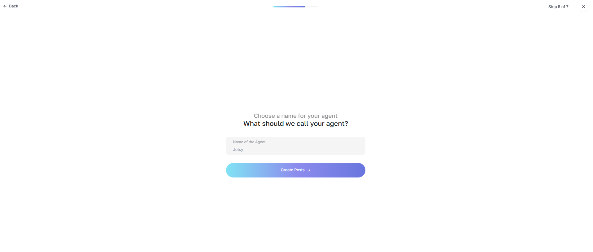 Blogger Agent schedule step with posting cadence controls