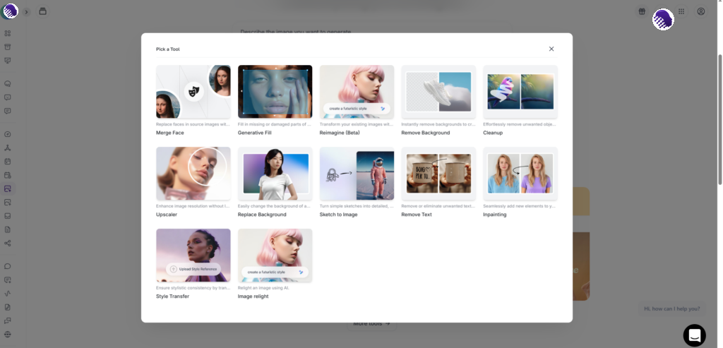 AI Image Pro image library with generated visual thumbnails
