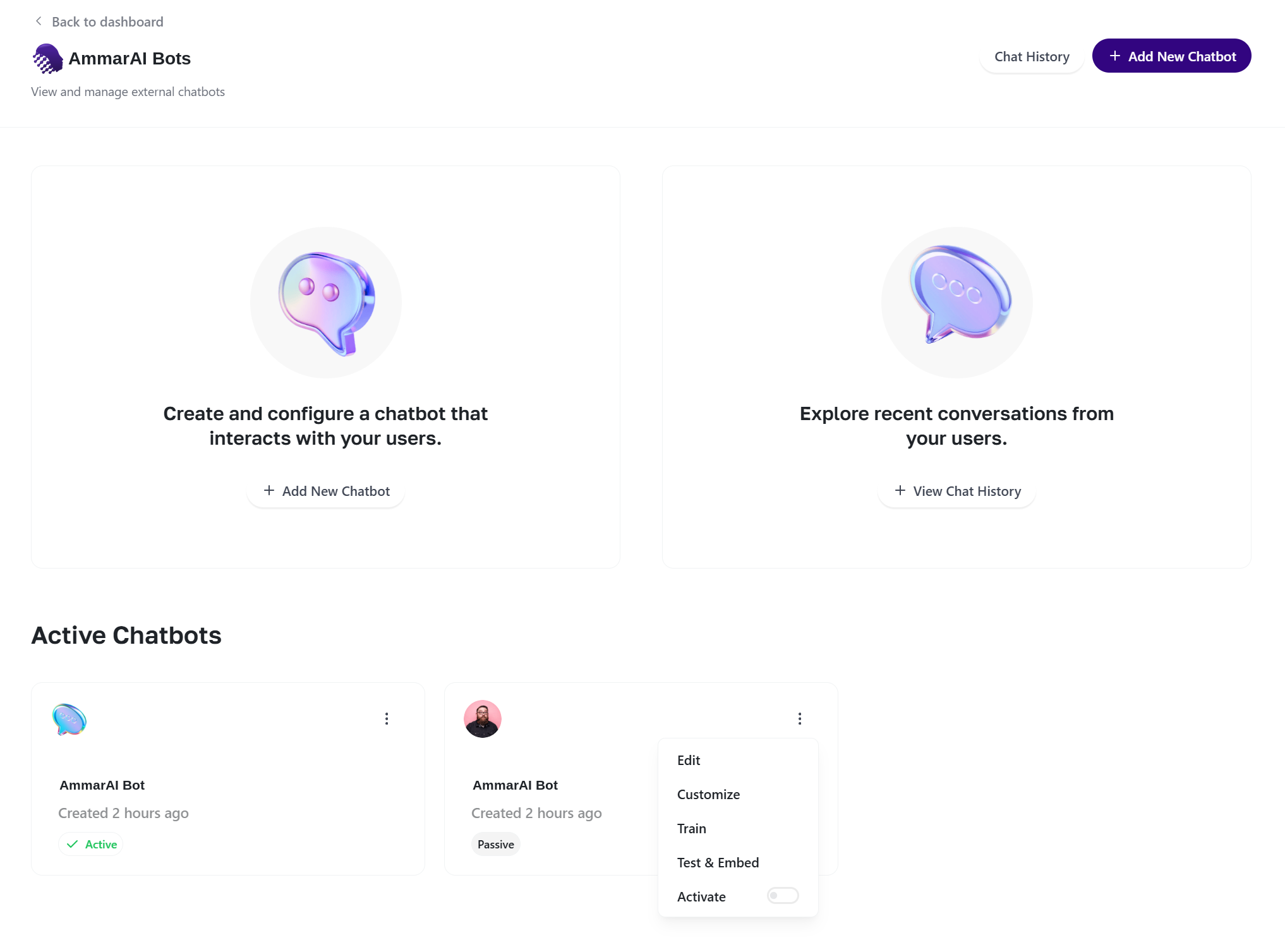 Test and Embed step with the copyable embed snippet and window size controls