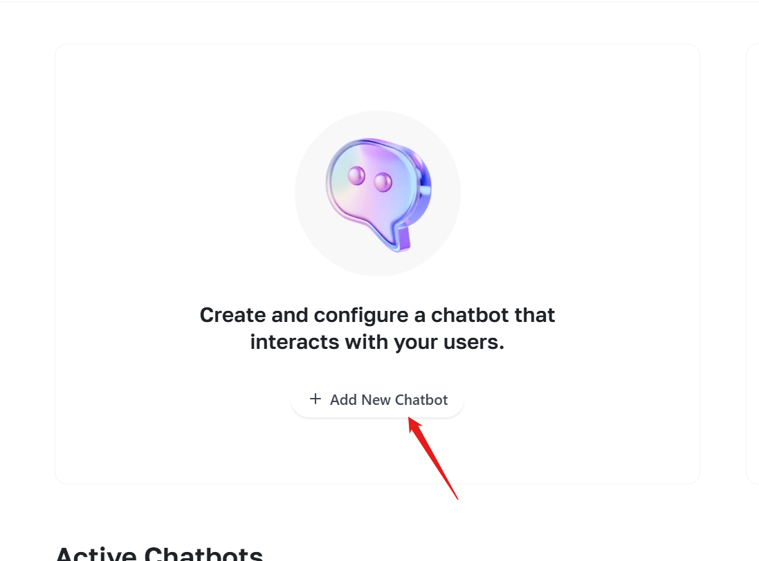 Add New Chatbot action on the AmmarAI chatbot page